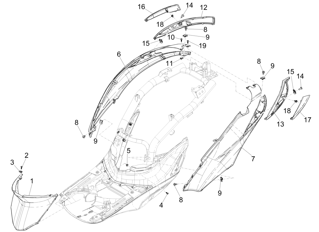 Seitenverkleidungen - Spoiler Piaggio Liberty 50 4-Takt