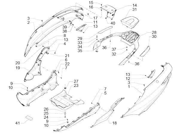 Motorrad-Bildschirme Piaggio MP3 500 LT Sport 2014-2016 blau