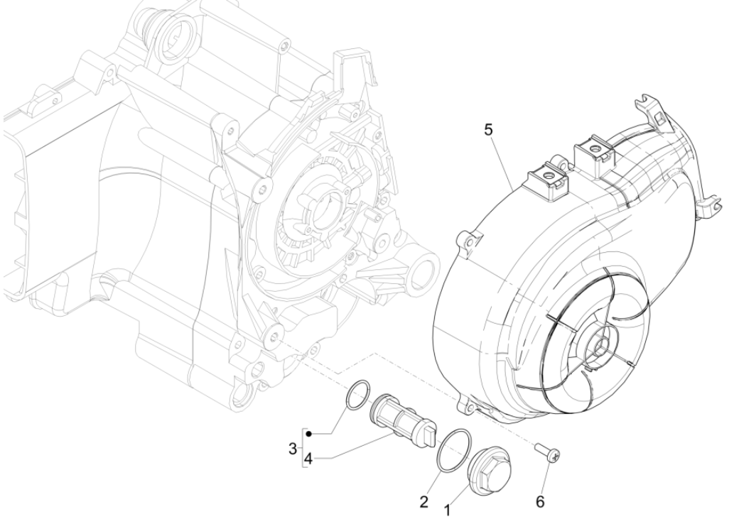 Magnetische Schwungradabdeckung - Piaggio Liberty 50 4-Takt-Ölfilter
