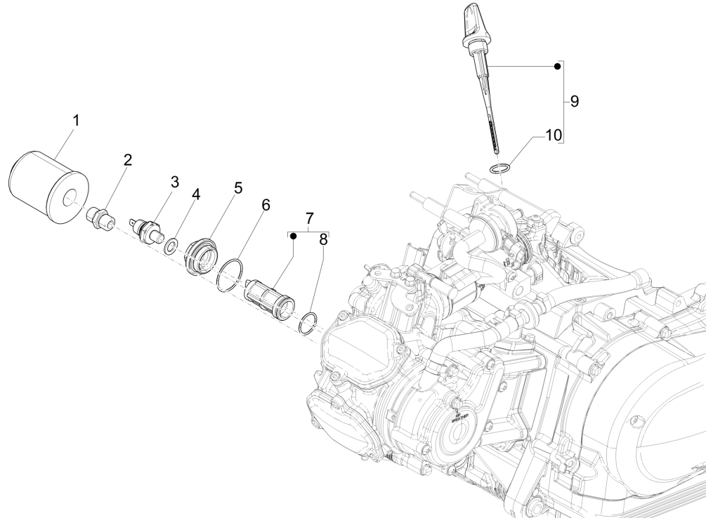 Magnetische Schwungradabdeckung - Piaggio Medley 150 4T IE ABS E4 2016-2020 Ölfilter (EMEA)