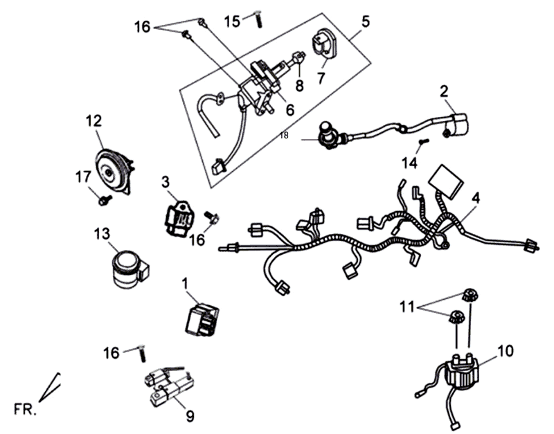 Kabelbaum Sym Jet 4 (R086) rot