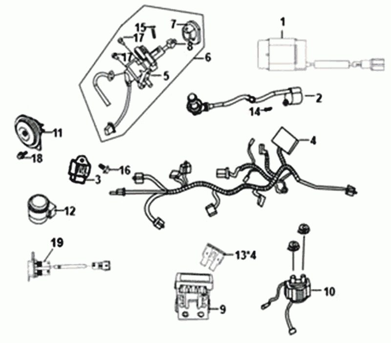 Sym Fiddle III Euro4 Elektrisches Teil