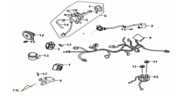 Sym Fiddle II 125S Kabelbaum