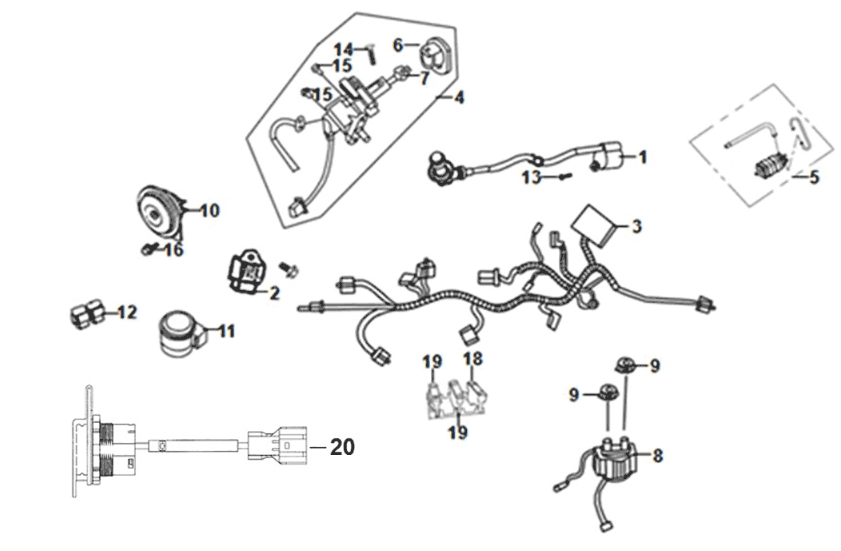 Sym Jet 14 125I E4 Kabelbaum
