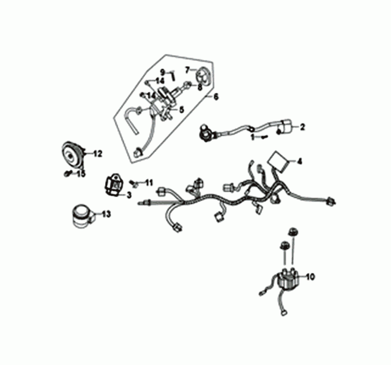 Sym Orbit II Euro 4 Kabelbaum, mattgrau
