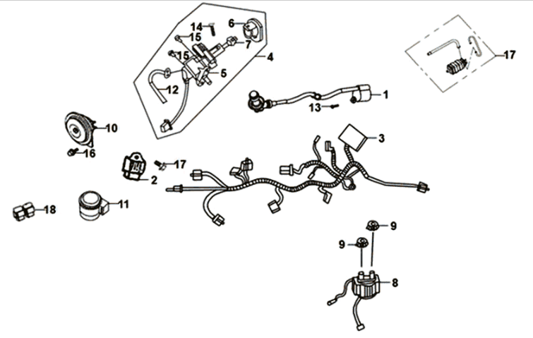 Sym Symphony ST 125I E4 Kabelbaum