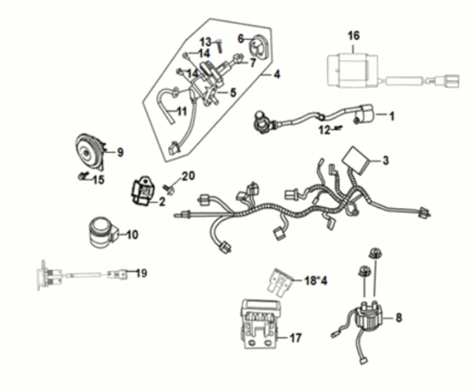 Sym Symphony ST E3 Kabelbaum