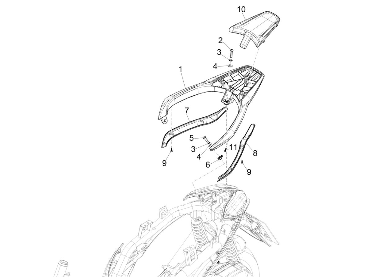 Piaggio Medley 125 4T IE ABS E4 2016-2019 Heckträger (EMEA)