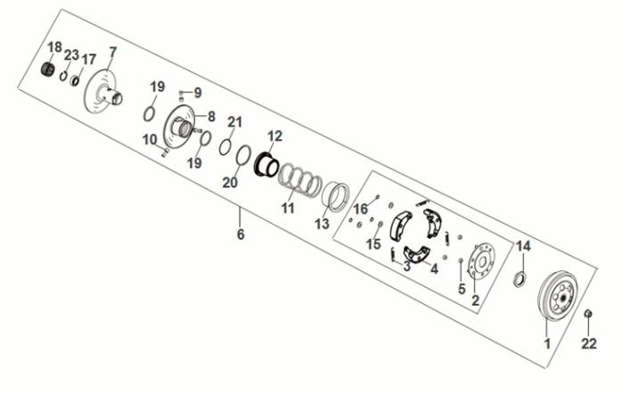 Assy Sym Fiddle IV 50 E5 Gürtelscheibe