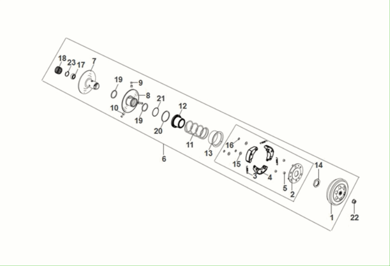 Kupplung - Kupplungsgehäuse Sym Fiddle ll Euro 5