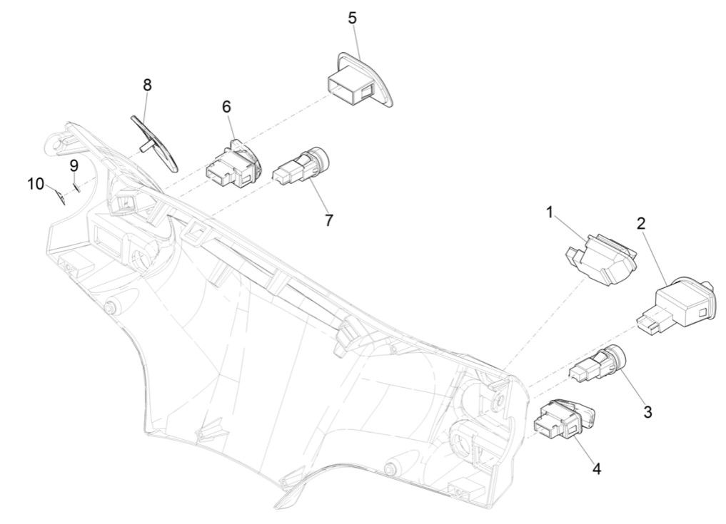 Drucktaster - Schalter Piaggio Liberty 125 4-Takt 3V IE ABS (IGET Euro 5)