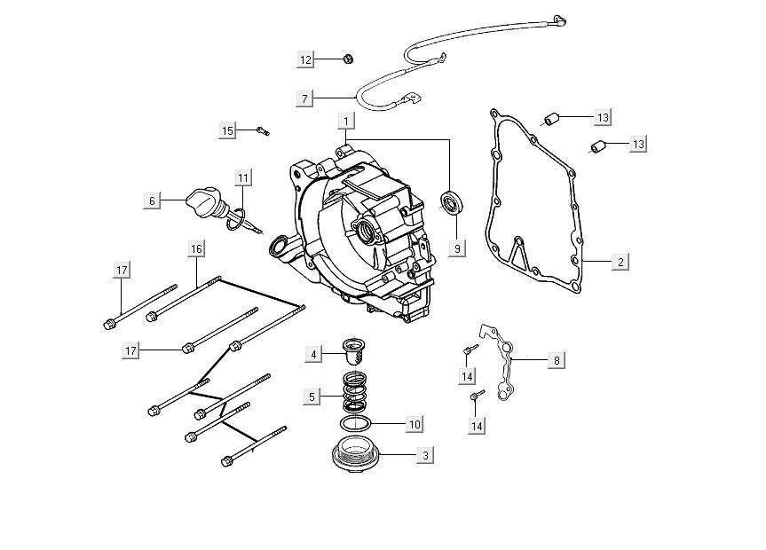 Kurbelgehäusedeckel rechts Kymco People S150i E4