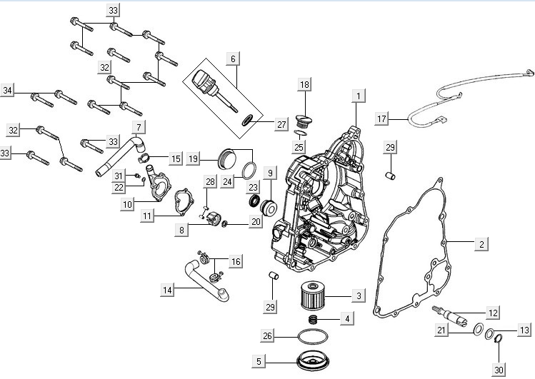 Kurbelgehäuse Rechts Kymco New Downtown 350I ABS