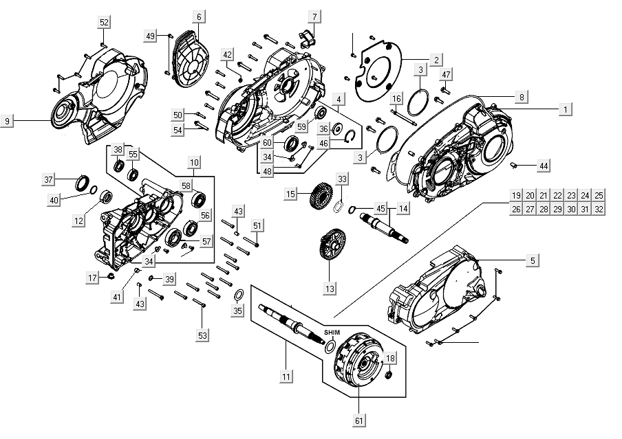 Kurbelgehäuse Rechts Kymco AK550i