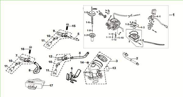 ECU (Motorsteuergerät) - Drosselklappengehäuse - Einspritzdüse- Ansaugkrümmer Sym Fiddle ll 50 4T AC Euro 5