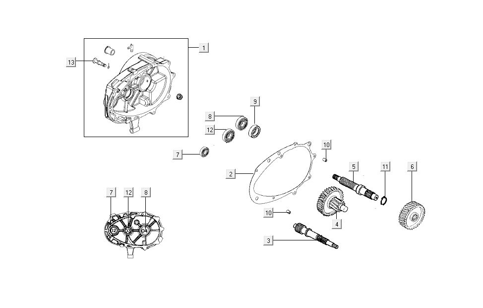 eindoverbr - Kurbelgehäuse Kymco Super 8 4-Takt (2007-2009) Rot Schwarz