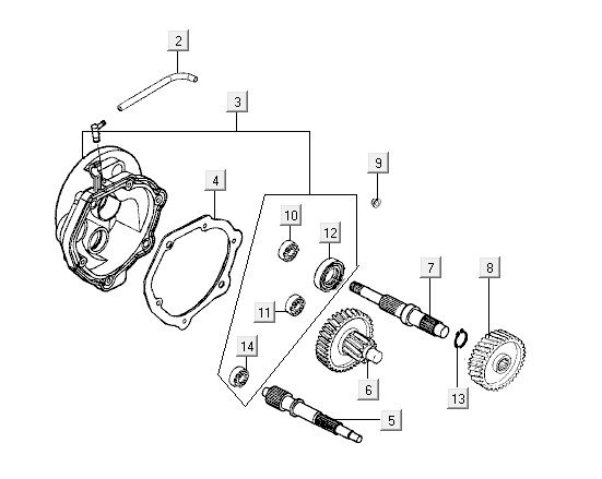 Endgetriebe Kurbelgehäuse Kymco Agility 12 4-Takt 125 blau