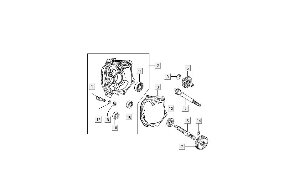 Endgetriebe Kurbelgehäuse Kymco Dink LC 2-Takt Silber