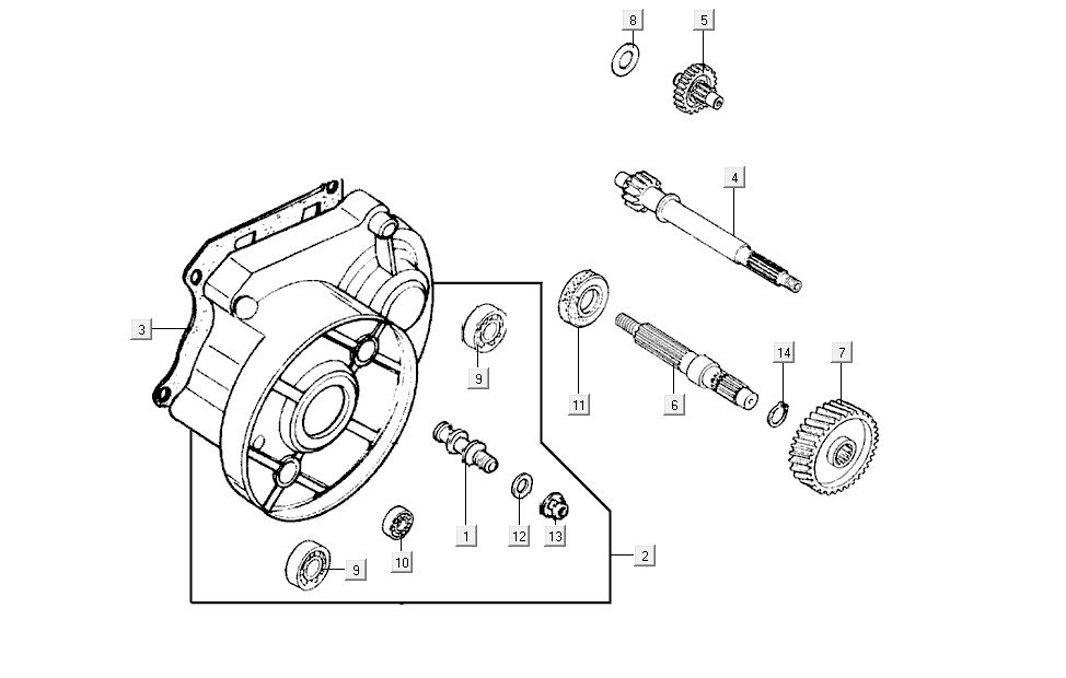 Endgetriebe - Kurbelgehäuse Kycmo G-Dink 2-Takt Dark Grey