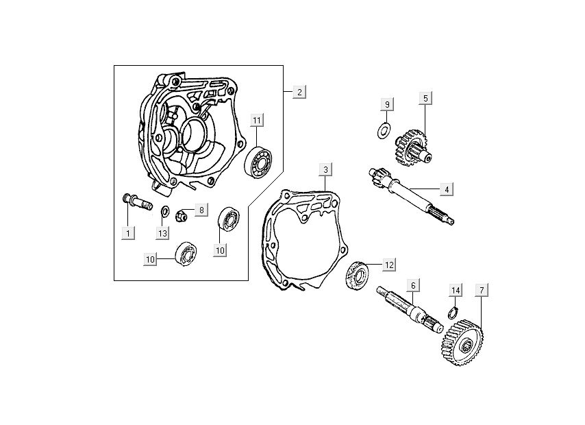 Endgetriebe - Kurbelgehäuse Kymco People 2-Takt dunkelgrau