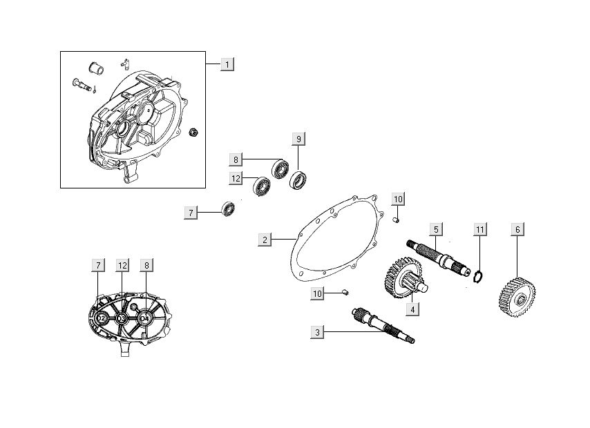 Endgetriebe Kymco Super 8 Street 4-Takt rot