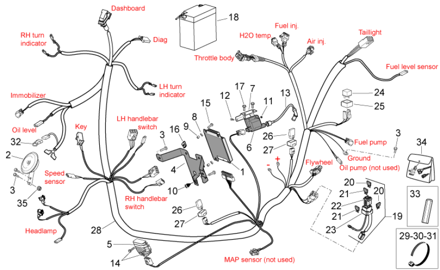 Elektrizitätssystem I Aprilia SR 50 H2O ie+Vergaser 2004-2009