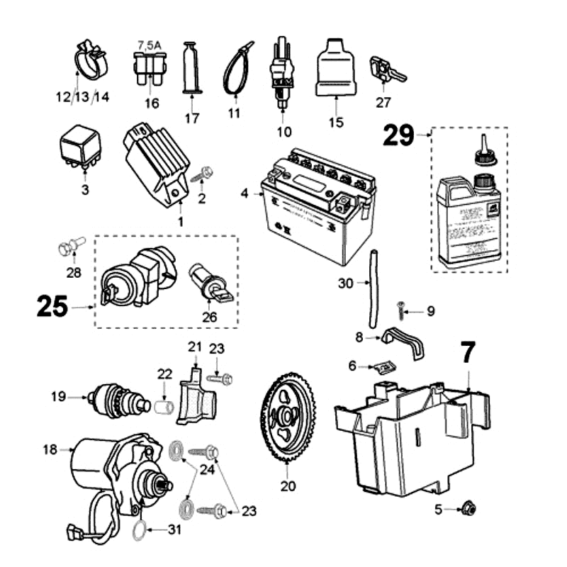 Elektroteil GKS Peugeot Ludix 12 schwarz