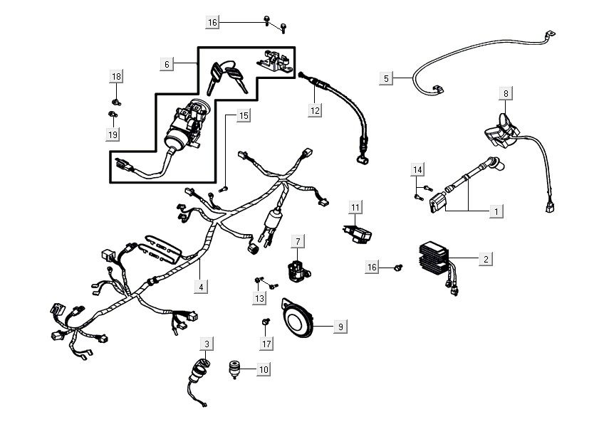 Elektrikteile AGILITY 16+ 4T 200i Matt Metallic Hellblau