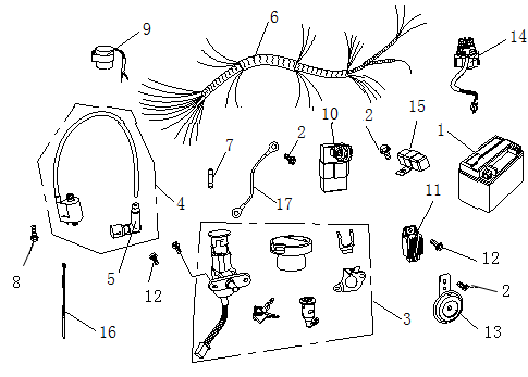 Elektrische Teile AGM Ape50 weiß