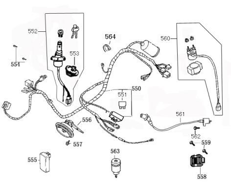 Elektrische Teile Benzhou ZN50QT-36 Champagner