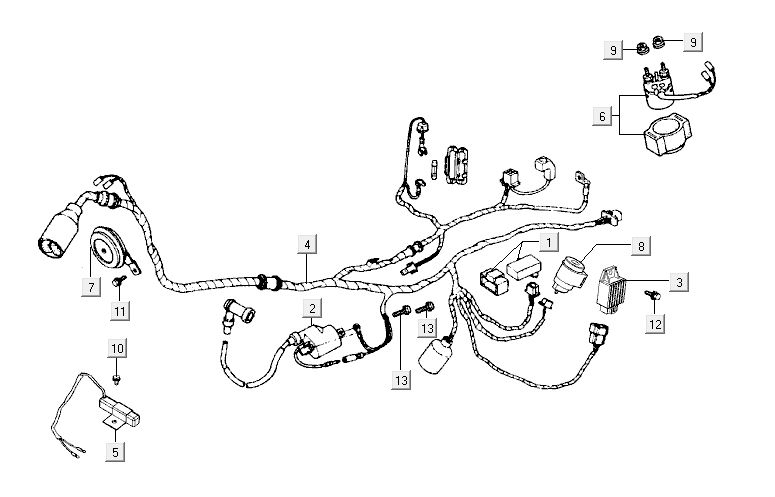 Elektrikteile Kymco Activ 4-Takt rot-schwarz