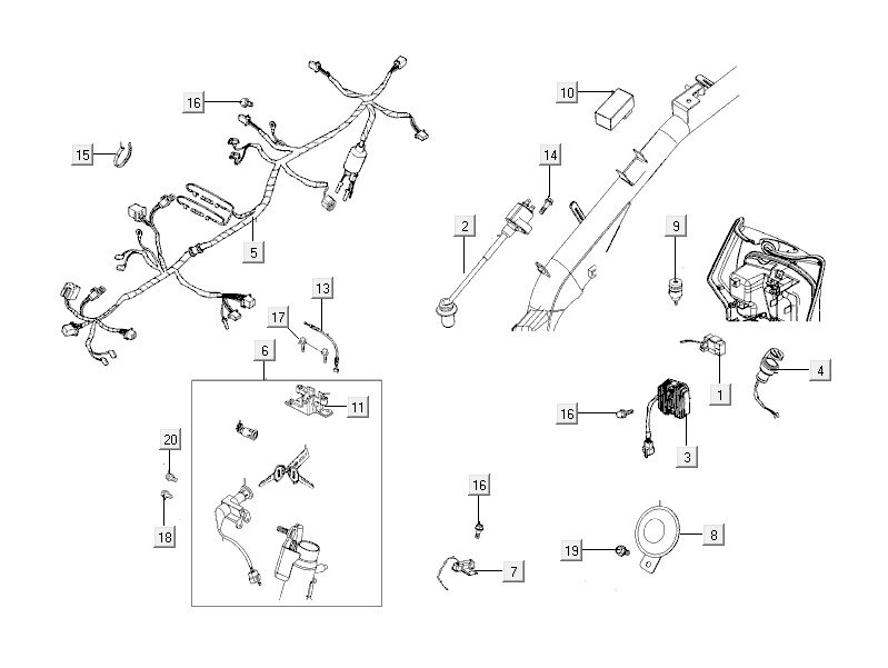 Elektroteile Kymco City 16' 4-Takt weiß