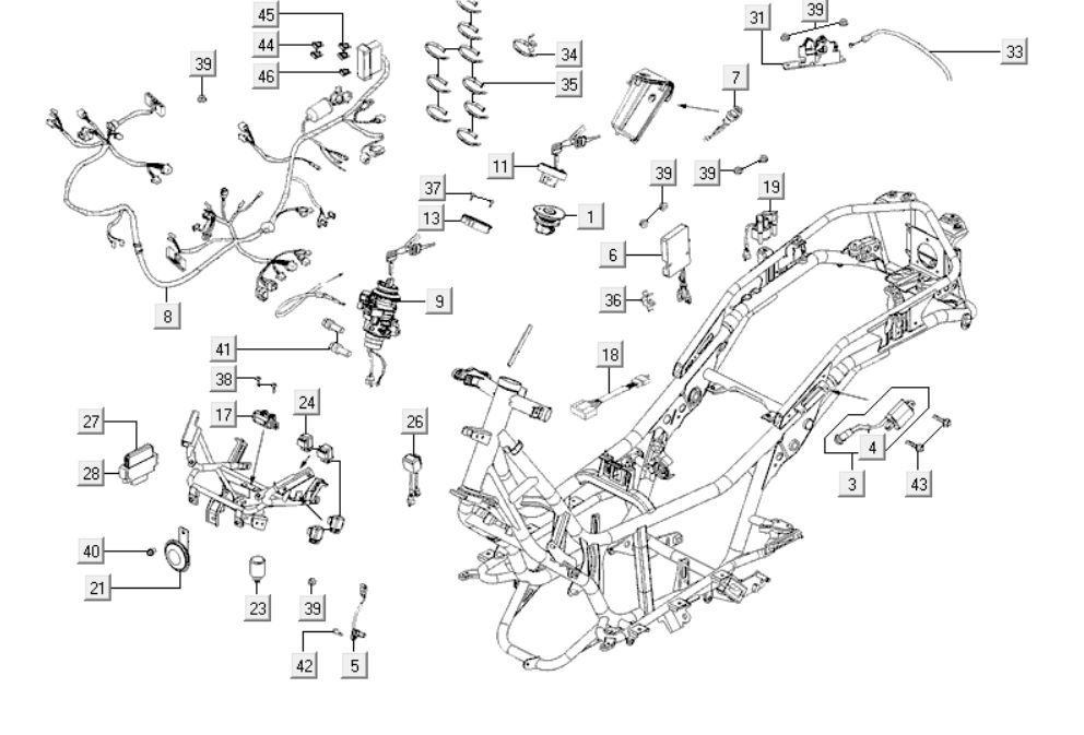 Elektrische Teile Kymco Downtown 300i weiß