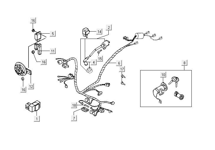 Elektrische Teile Kymco Vitality 2t Wechselstrom Sportstrom