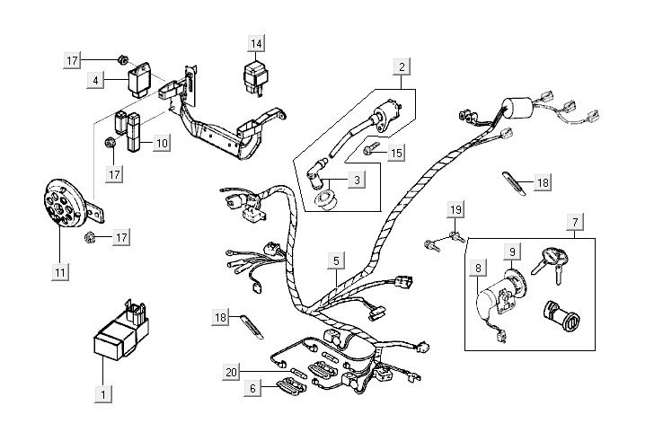 Elektrische Teile Kymco Vitality 4t Wechselstrom diamantschwarz
