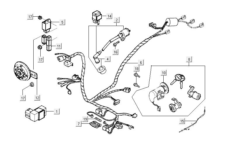 Elektrische Teile Kymco Yup 2t AC schwarz glänzend