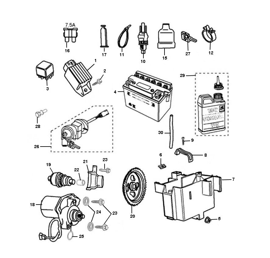 Elektroteile Peugeot Ludix pro 2-Takt
