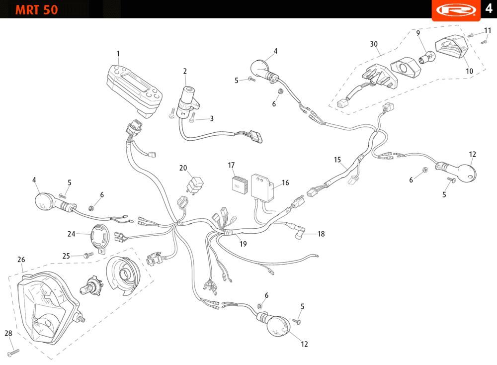 Elektroteile Rieju MRT pro SM weiß 2010 2-Takt