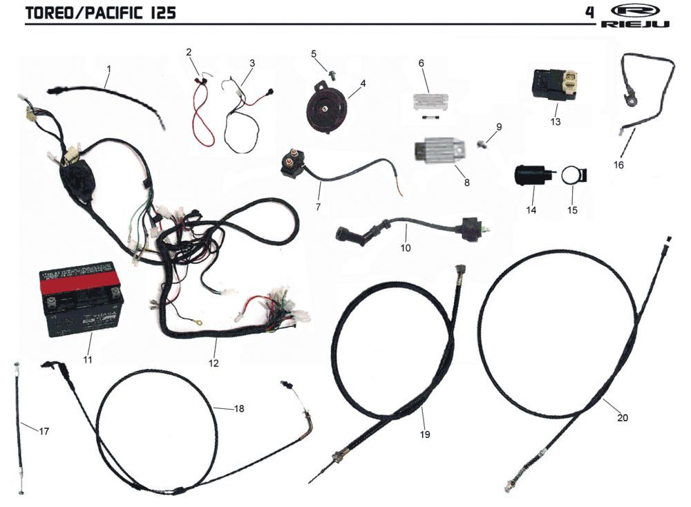 Elektroteile Rieju Pacific 125 grau 2-Takt