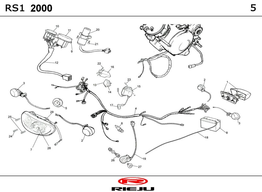Elektroteile Rieju RS1 mattgrau 2002 2-Takt