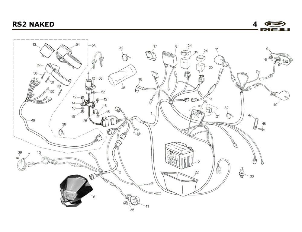 Elektrische Teile Rieju Rs2 Naked blue 2009 2-Takt