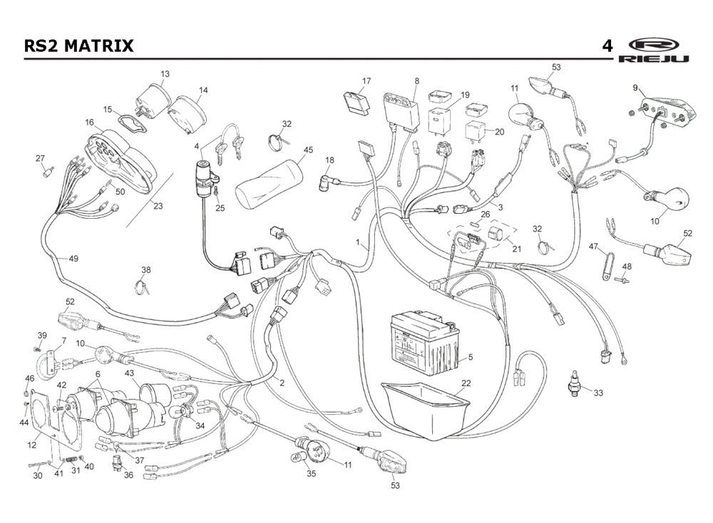 Elektrische Teile Rieju Rs2 rot 2005 2-Takt