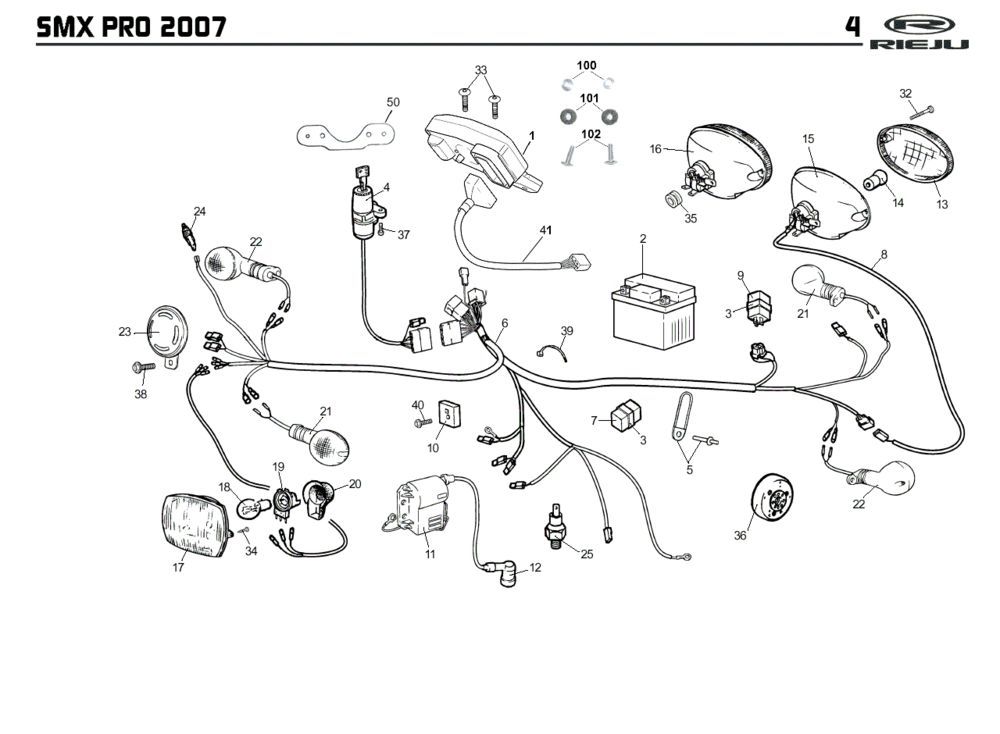 Elektroteile Rieju SMX pro schwarz 2008 2-Takt