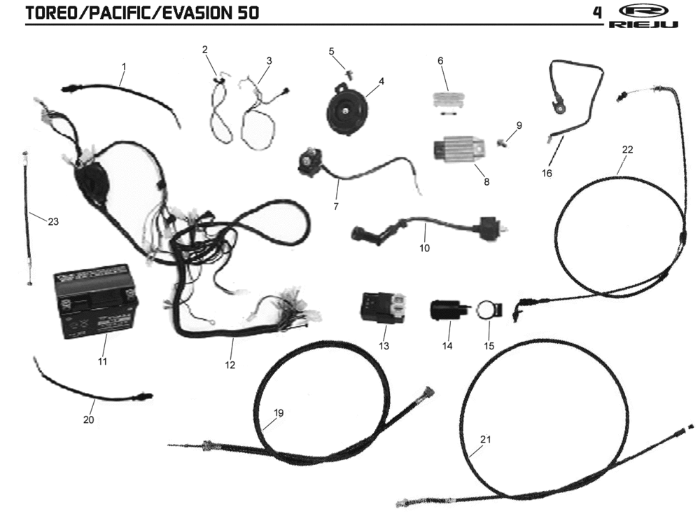 Elektroteile Rieju Toreo orange 2008 2-Takt