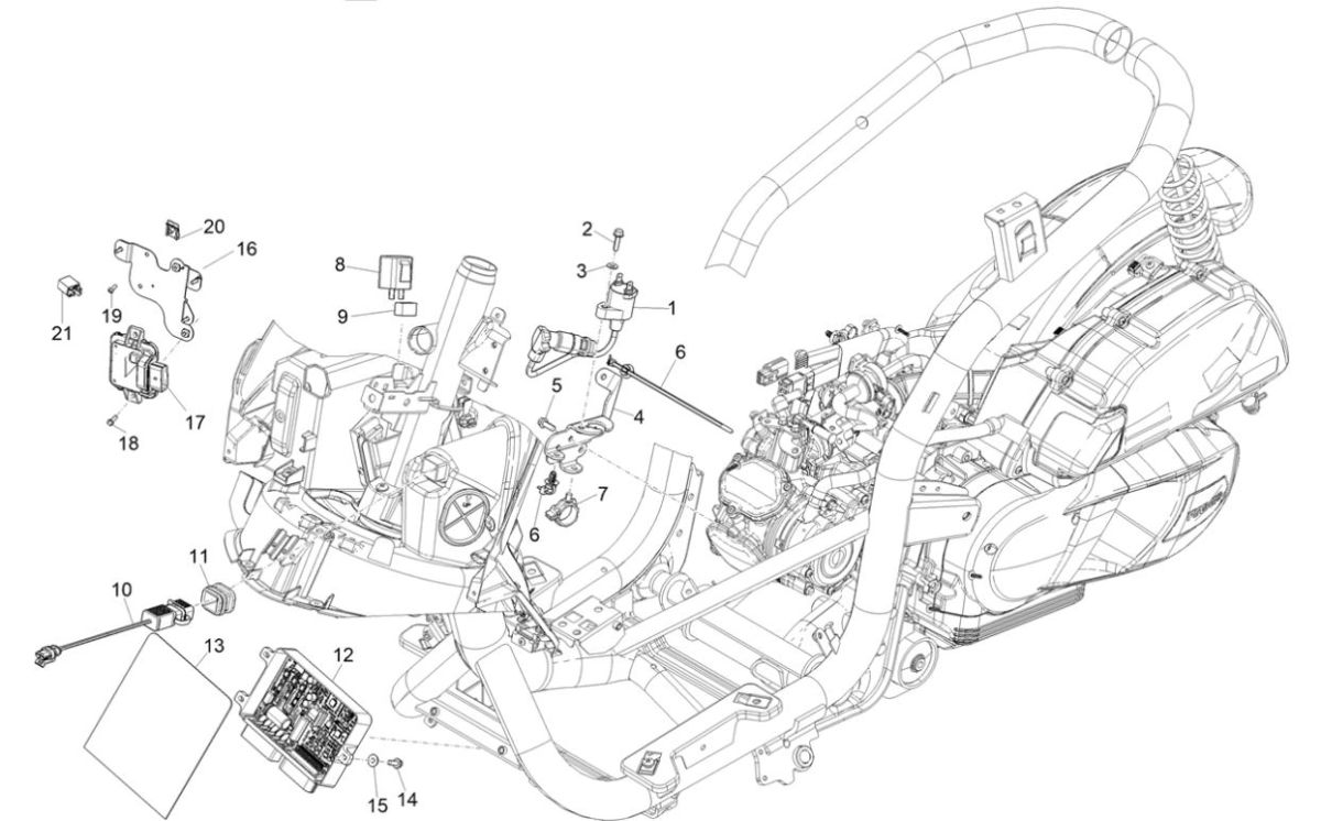 Piaggio Medley 125 ABS E5 2021-2022 (EMEA) Spannungsregler - Elektronische Steuerung - HS Power Spool