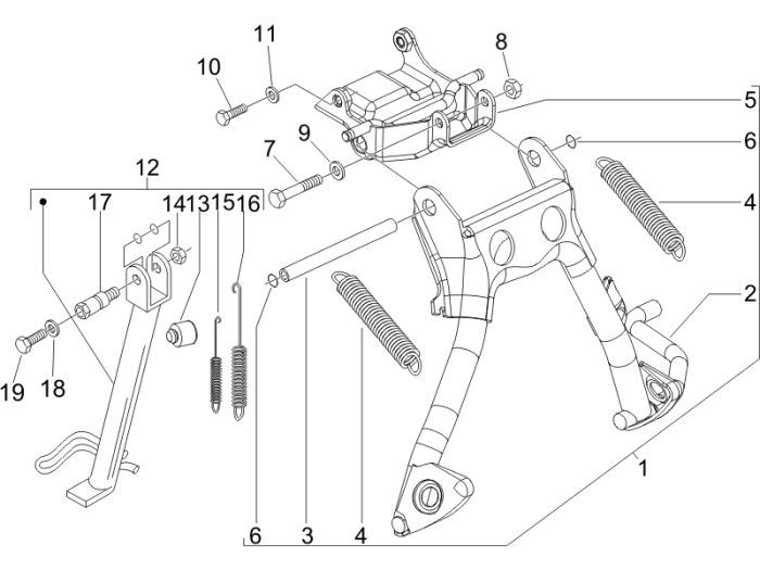 Hauptständer Vespa Lx 2-Takt