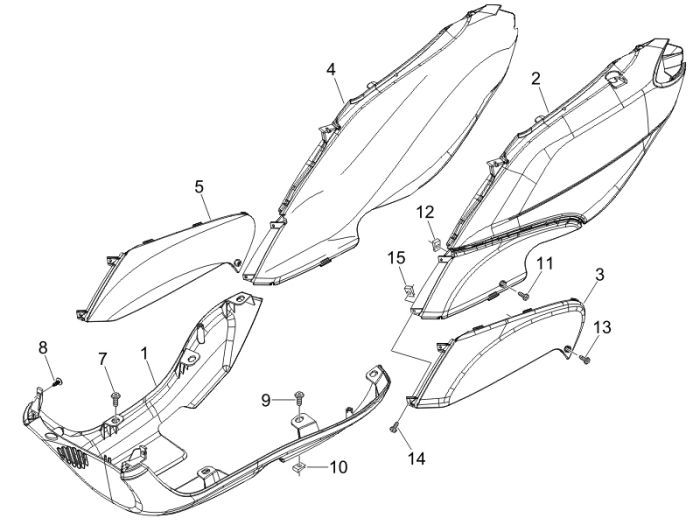 Spoiler unten Piaggio Fly 4-Takt silber 738