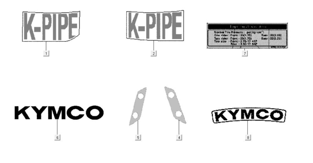 Embleme - Aufkleber Kymco K-Pipe 125cc