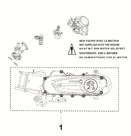 Peugeot Kisbee 4-Takt Euro 5 kompletter Motorblock