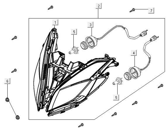 Scheinwerfer Kymco New Downtown 350I ABS